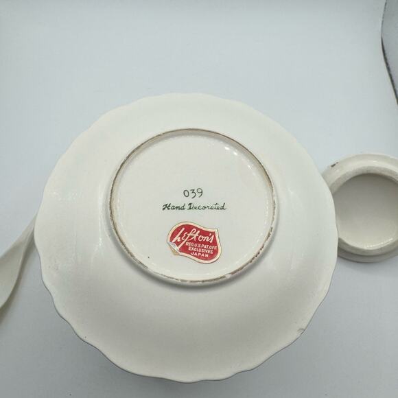 Condiment Jar / Lefton / Holly Condiment Jar with Spoon / Christmas / Vintage - Picture 5 of 6